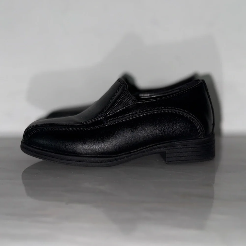 Stafford Toddler Boys Black Dress Shoes – Size 6M Medium, Slip-On Loafers.